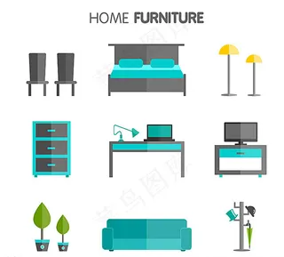时尚家具设计矢量素材图片
