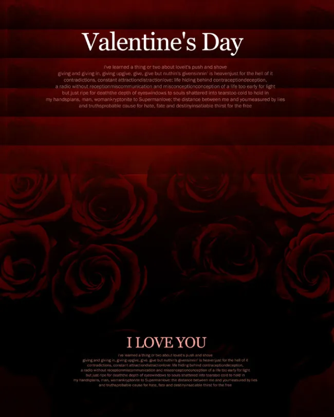 情人节海报psd模版下载