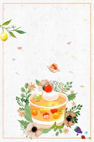 清新鲜榨柠檬果汁海报背景