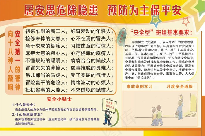 橙黄色企业宣传栏cdr矢量模版下载