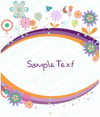 春天植物花卉矢量边框