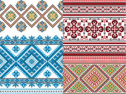 像素化花纹背景图案——矢量素材