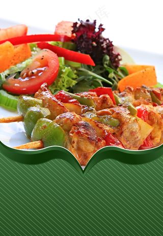 荤素搭配营养烧烤背景素材