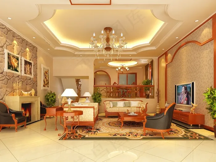 欧式客厅模型