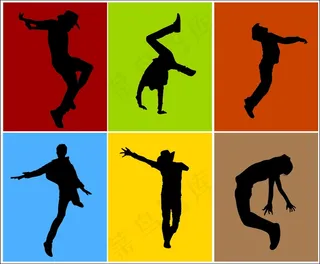 各种舞蹈剪影姿势