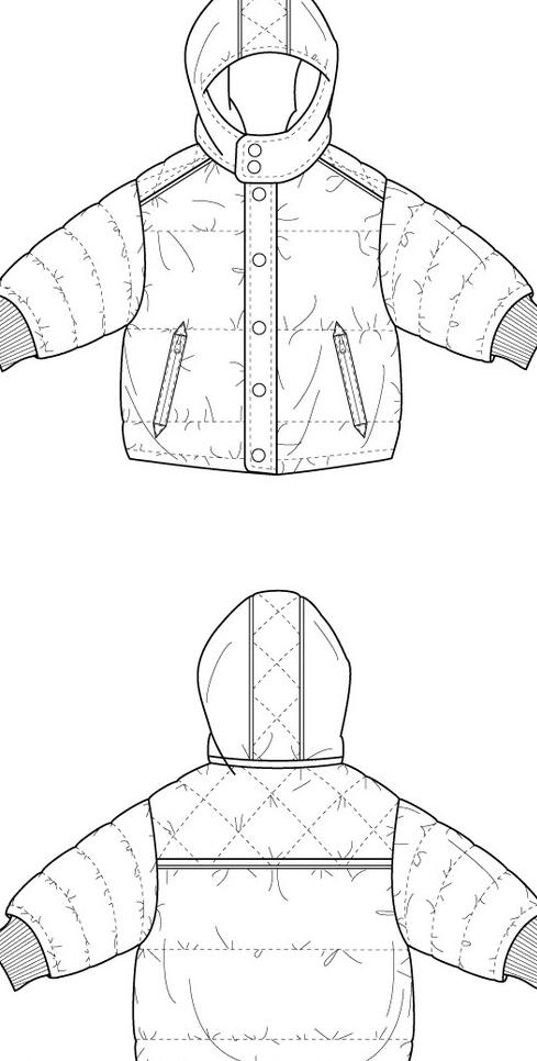 童装羽绒服图片ai矢量模版下载