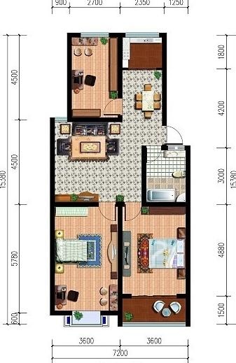 小区户型平面图图片