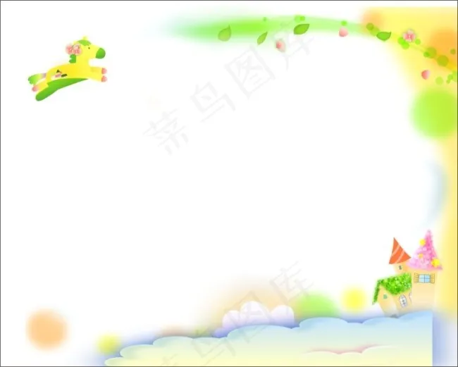卡通边框风景图cdr矢量模版下载