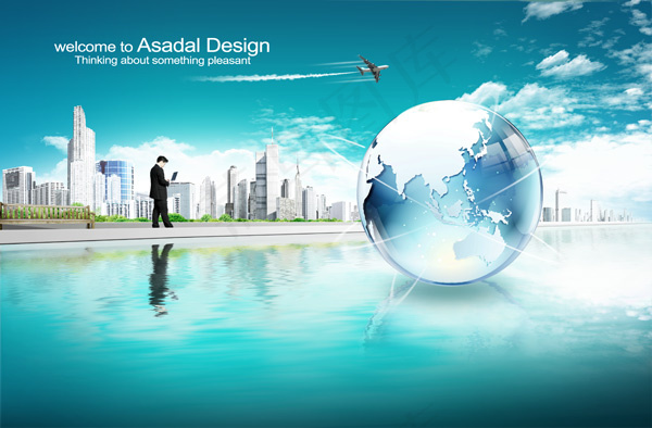 城市建筑商务展板