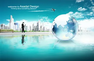 城市建筑商务展板