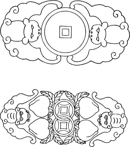 线描古代花纹