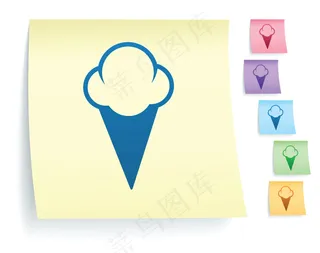 矢量手绘冰激凌线稿图片