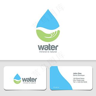 水滴logo名片设计