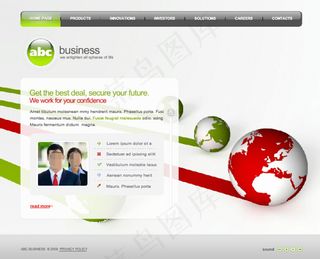 地球网页素材flash网页模板