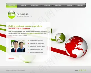 地球网页素材flash网页模板