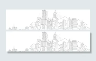 城市线描图片
