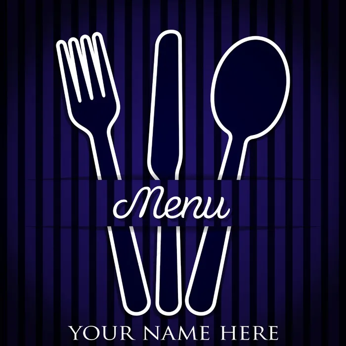 餐具主题剪纸矢量格式菜单eps,ai矢量模版下载