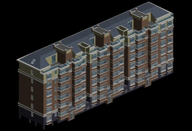 MAX时尚简约风格住宅楼3D模型素...