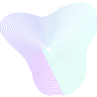 抽象创意彩色渐变线条图案元素,免抠元素