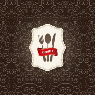 矢量素材餐具封面设计背景花纹