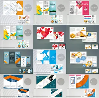 精美三折页设计矢量素材