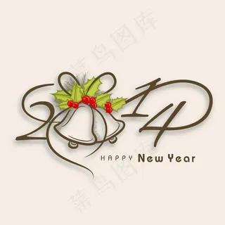 矢量铃铛2014艺术字设计