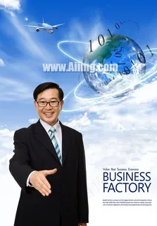 诚信商务男人握手动作PSD素材