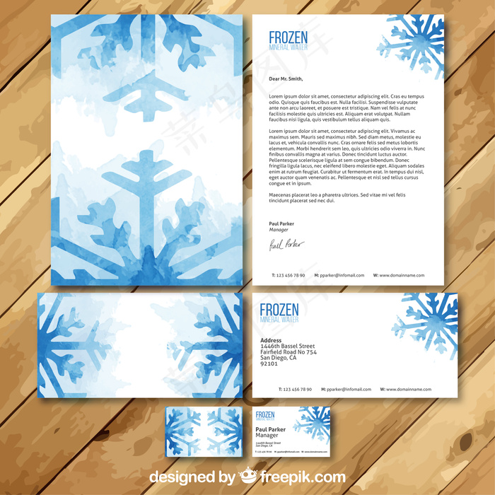 水彩矿泉水名片集