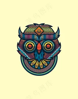 猫头鹰传统纹样图案