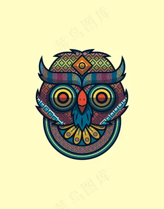 猫头鹰传统纹样图案