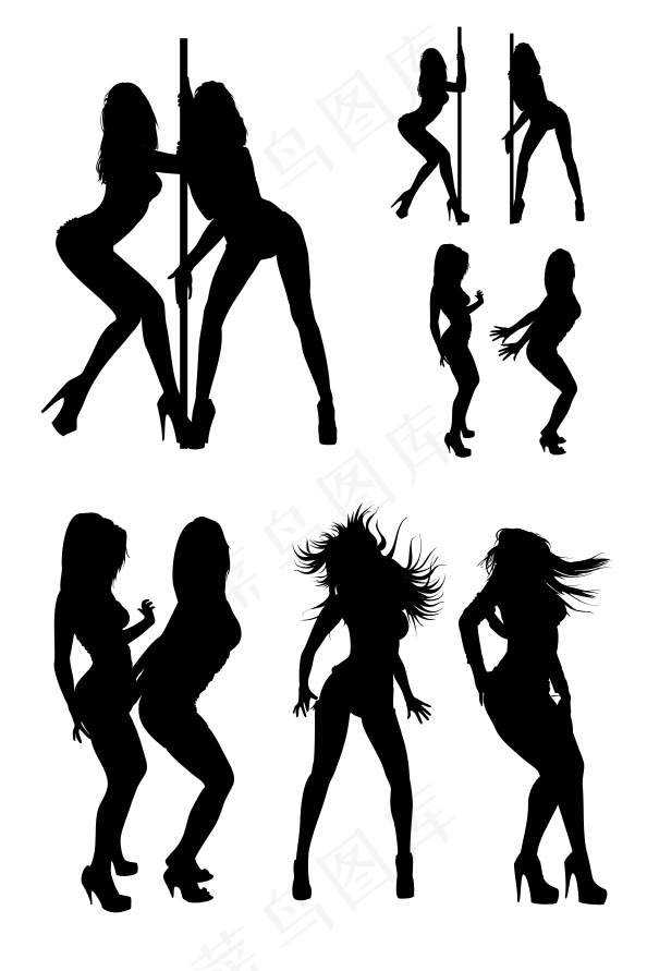 火辣美女剪影——psd分层素材psd模版下载