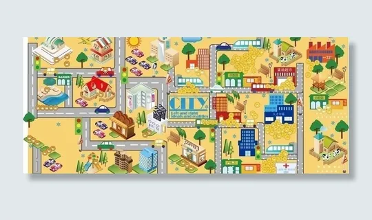 卡通城市图图片