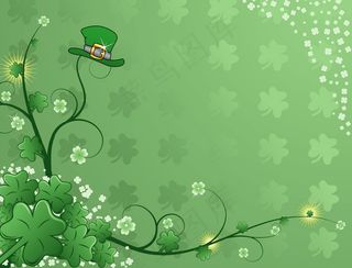 有趣的绿藤上帽子矢量图