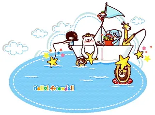 好朋友 卡通儿童插画 矢量EPS_...