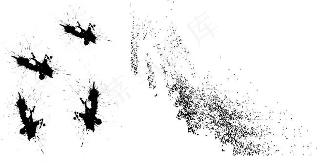 泼墨笔触痕迹