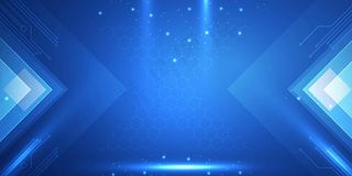 蓝色大气会议科技感背景