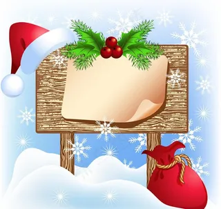 圣诞木纹指示牌公告牌图片