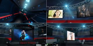 舞台搭建在体育场的演唱会宣传AE模...