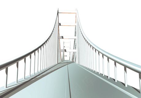 科技创意 模拟大桥 白色的大桥图片