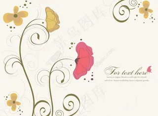 矢量春天花卉背景