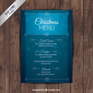 在背景虚化风格的圣诞菜单