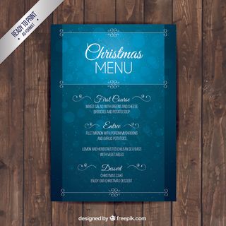 在背景虚化风格的圣诞菜单