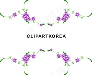 紫色花朵花边矢量素材