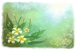 怀旧手绘鲜花背景PSD素材下