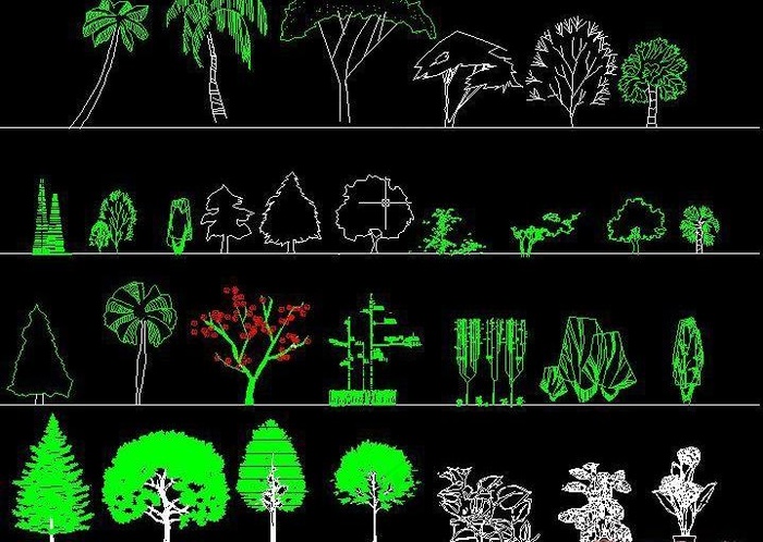 园林立面植物图例