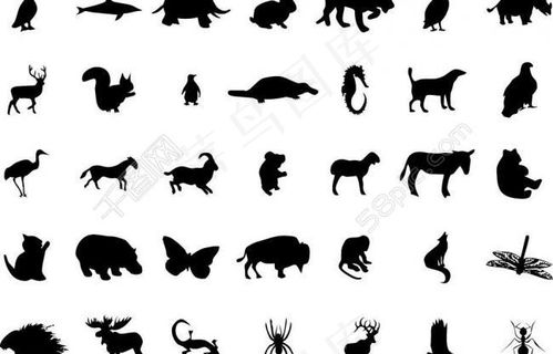 动物剪影图片