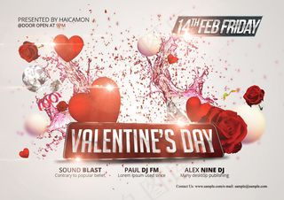 爱心情人节广告PSD素材