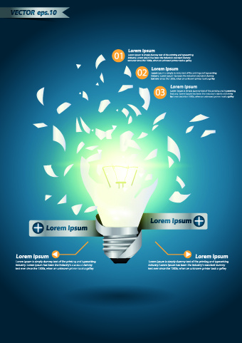 信息图形矢量图形02的灯泡的想法