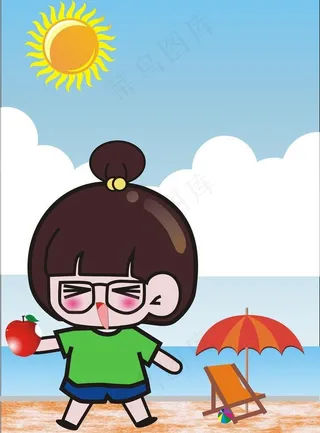 阳光海滩美眉图片