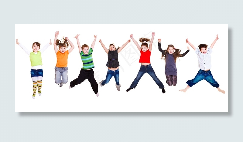 一群跳跃的儿童图片